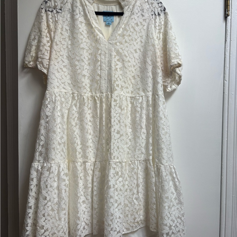 CeCe Ivory Lace Blouse